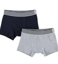 Undertøj|Petit Bateau Boxershorts - 2-pak - Navy/Gråmeleret