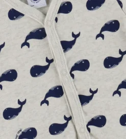 Nattøj|Petit Bateau Natdragt - Beigemeleret m. Hvaler