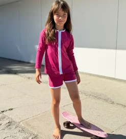 Badetøj|Petit Crabe Badebluse - Etoile - UV50+ - Mulberry