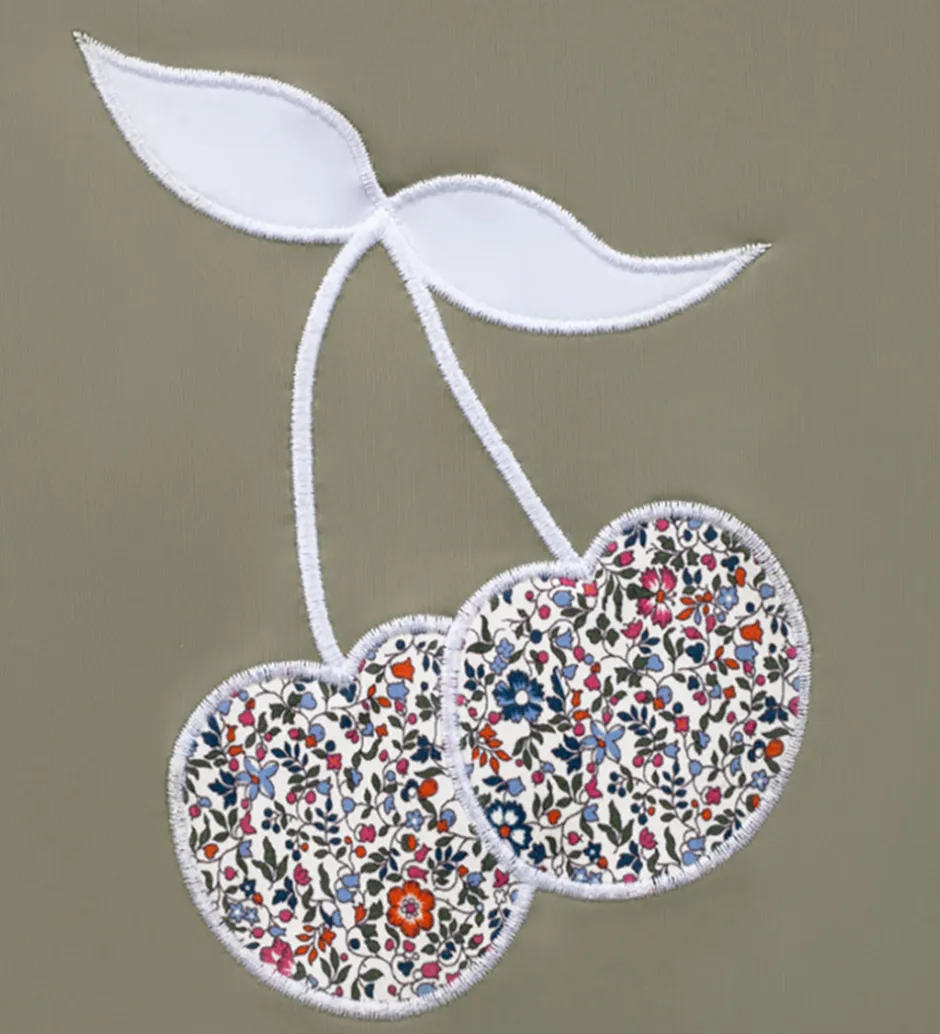 Badetøj|Petit Crabe Badeheldragt - Noe - UV50+ - Olive m. Kirsebær