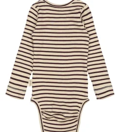 Bodyer|Petit Piao Body l/æ - Rib - Dark Grape/Off White