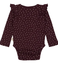 Bodyer|Petit Piao Body l/æ - Rib - Modal - Dark Grape m. Hjerter