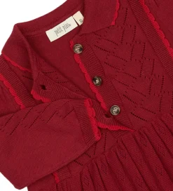 Kjoler|Petit Piao Kjole - Hulmønster - Strik - PPDaimi - Biking Red