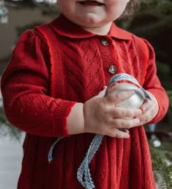 Kjoler|Petit Piao Kjole - Hulmønster - Strik - PPDaimi - Biking Red