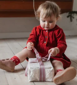 Kjoler|Petit Piao Kjole - Hulmønster - Strik - PPDaimi - Biking Red