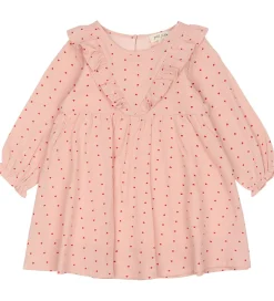 Kjoler|Petit Piao Kjole - Pink Heart m. Flæser