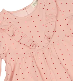 Kjoler|Petit Piao Kjole - Pink Heart m. Flæser