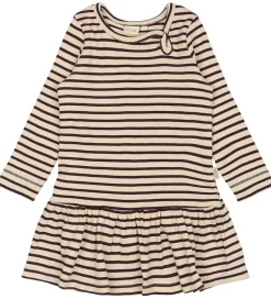 Kjoler|Petit Piao Kjole - Rib - Modal - Dark Grape/Off White