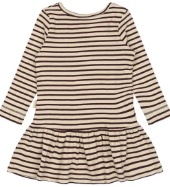 Kjoler|Petit Piao Kjole - Rib - Modal - Dark Grape/Off White