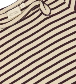 Kjoler|Petit Piao Kjole - Rib - Modal - Dark Grape/Off White