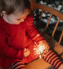 Kjoler|Petit Piao Kjole - Rib - Modal - Frill - Jet Red/Biking Red