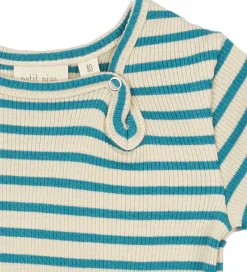 Sommerdragter|Petit Piao Sommerdragt - Rib - Modal - Turquise/Dark Off White
