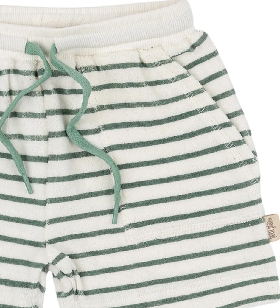 Shorts Og Knickers|Petit Piao Sweatshorts - Frotté - Pocket - Off white/green
