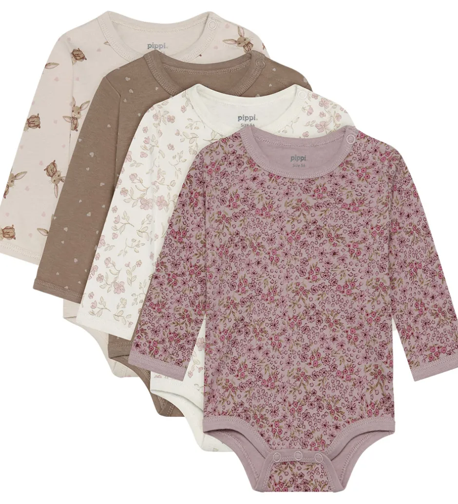 Basis|Bodyer|Pippi Baby Bodyer l/æ - 4-pak - Violet Ice