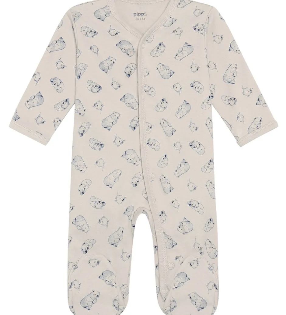 Basis|Pippi Baby Natdragter m. Fødder - 2-pak - Flint Stone