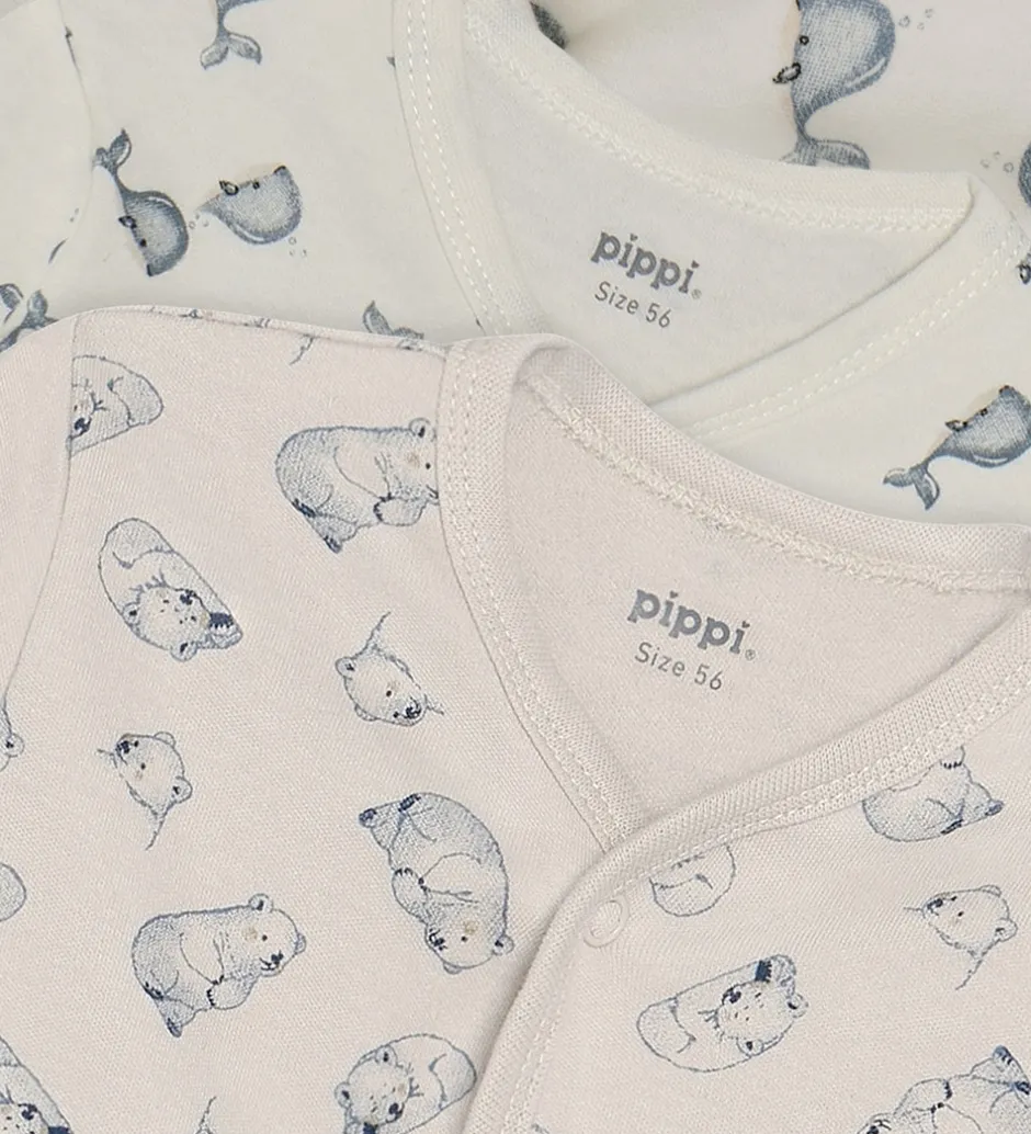 Basis|Pippi Baby Natdragter m. Fødder - 2-pak - Flint Stone