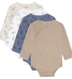 Bodyer|Basis|Pippi Baby Slå-om Bodyer l/æ - 4-pak - Flint Stone