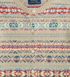 Striktrøjer|Polo Ralph Lauren Cardigan - Bomuld/Uld - Beige/Multifarvet
