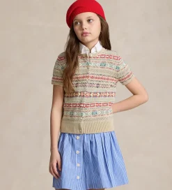 Striktrøjer|Polo Ralph Lauren Cardigan - Bomuld/Uld - Beige/Multifarvet