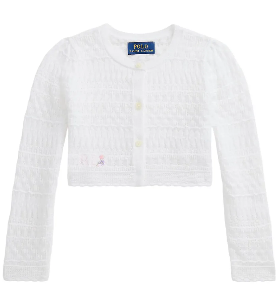 Striktrøjer|Polo Ralph Lauren Cardigan - Cropped - Strik - Classics I - Hvid