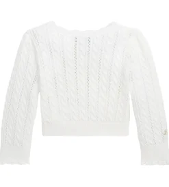 Striktrøjer|Polo Ralph Lauren Cardigan - Cropped - Strik - Deckwash White