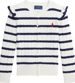 Striktrøjer|Polo Ralph Lauren Cardigan - Strik - Deckwash White/Newport Navy