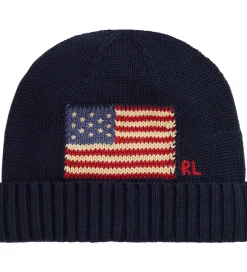 Huer Og Hatte|Polo Ralph Lauren Hue - Strik - Hunter Navy m. Flag
