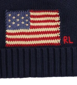 Huer Og Hatte|Polo Ralph Lauren Hue - Strik - Hunter Navy m. Flag