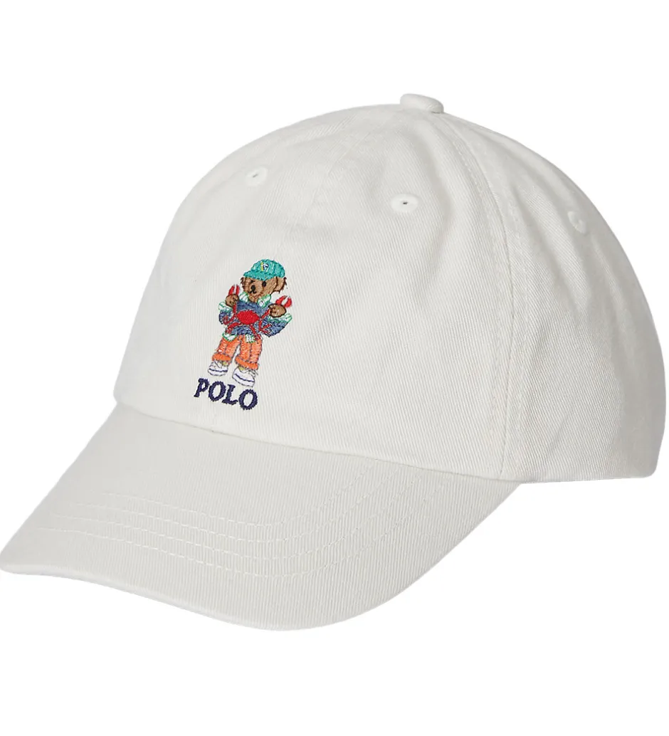 Kasketter|Polo Ralph Lauren Kasket - Sport - Hvid m. Bamse