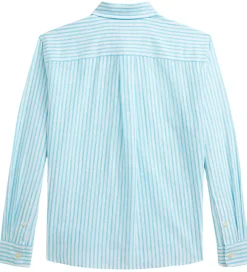 Skjorter|Polo Ralph Lauren Skjorte - Hør - Lyseblå/Hvidstribet