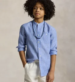 Skjorter|Konfirmationstøj|Polo Ralph Lauren Skjorte - Postboy - Blå/Hvidstribet