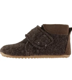 Uld|Pom Pom Hjemmesko - Uld - Brun