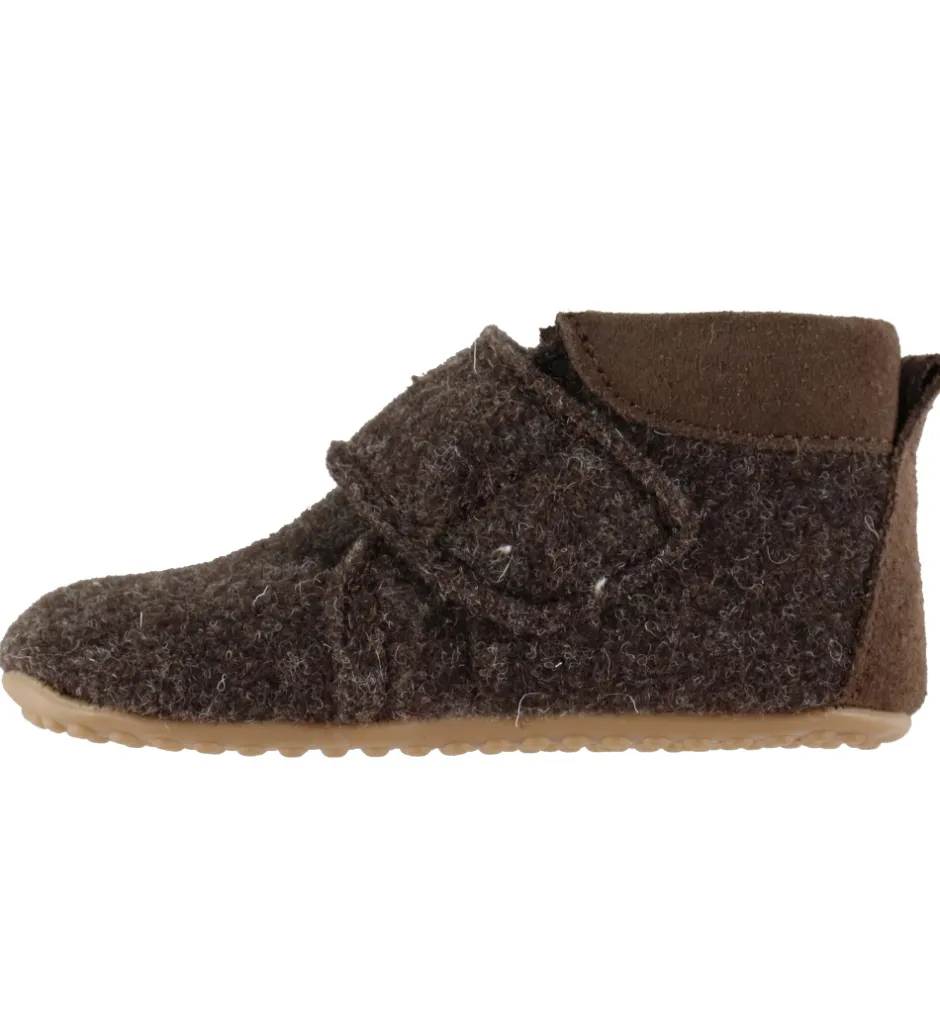 Uld|Pom Pom Hjemmesko - Uld - Brun