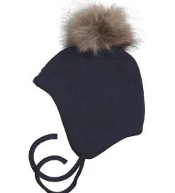 Huer Og Hatte|Racing Kids Hue - Uld/Bomuld - Classic Navy m. Kvast