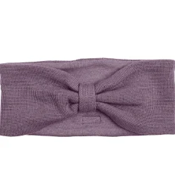 Pandebånd|Racing Kids Pandebånd - Uld/bomuld - Dusty Purple m. Sløjfe