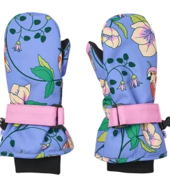 Handsker Og Luffer|Småfolk Luffer - Purple Delight m. Fugle/Blomster