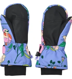 Handsker Og Luffer|Småfolk Luffer - Purple Delight m. Fugle/Blomster