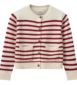 Striktrøjer|Sofie Schnoor Cardigan - Strik - Off White/Rød