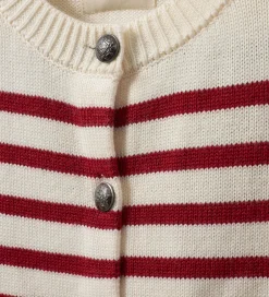 Striktrøjer|Sofie Schnoor Cardigan - Strik - Off White/Rød