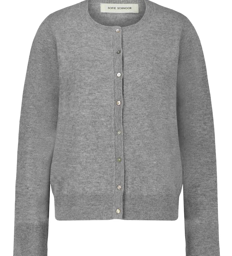 Striktrøjer|Sofie Schnoor Cardigan - Strik - Uld - Grey Melange