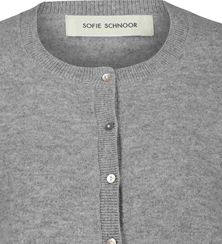 Striktrøjer|Sofie Schnoor Cardigan - Strik - Uld - Grey Melange