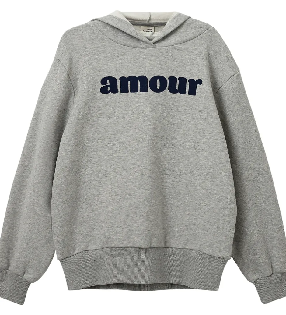 Hættetrøjer|Sofie Schnoor Girls Hættetrøje - Simona - Gråmeleret m. Print