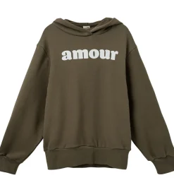 Hættetrøjer|Sofie Schnoor Girls Hættetrøje - Simona - Crocodile Green m. Pri