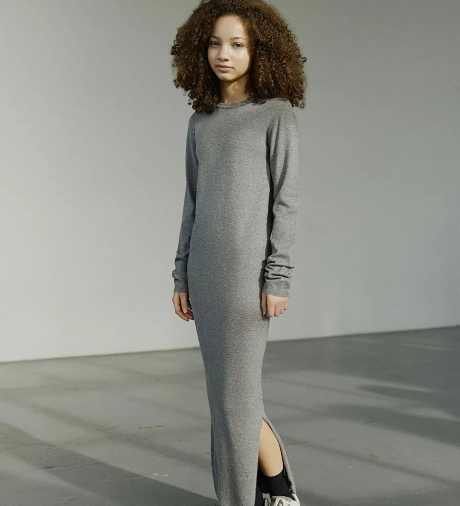 Kjoler|Uld|Sofie Schnoor Kjole - Uld - Strik - Korysy - Gråmeleret