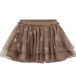 Nederdele|Sofie Schnoor Nederdel - Tyl - Siggysk - Brun m. Glitter