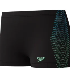 Badetøj|Speedo Badebukser - Plastisol Placement - Sort m. Grøn