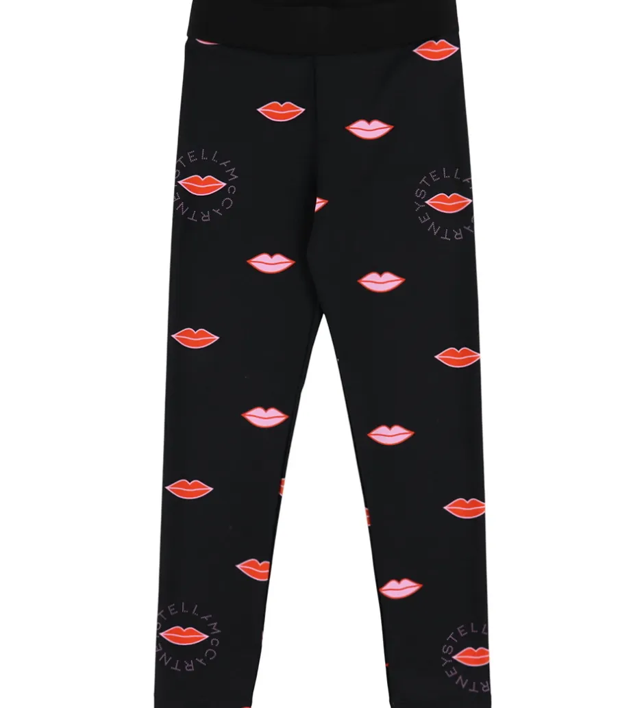 Leggings|Badetøj|Stella McCartney Kids Leggings - Sort m. Læber