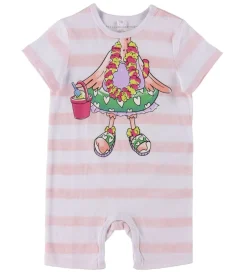 Sommerdragter|Stella McCartney Kids Sommerdragt - Hvid/Rosastribet m. Flamingo