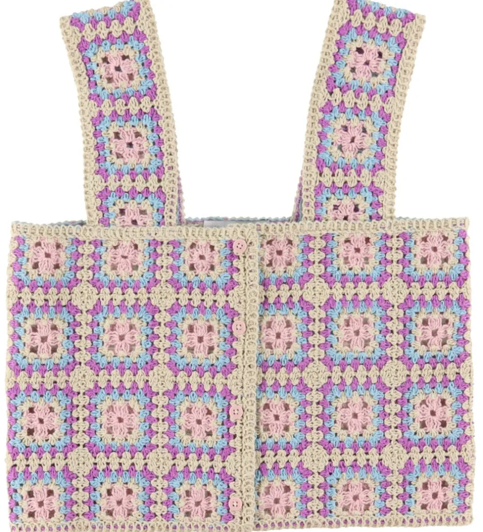 Toppe|Stella McCartney Kids Top - Cropped - Hæklet - Sand/Lilla/Blå/Ro