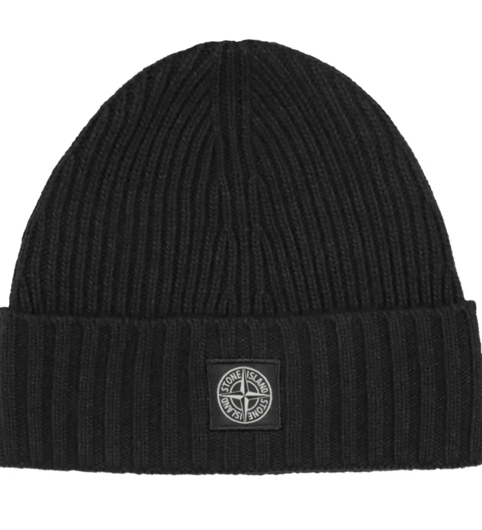 Huer Og Hatte|Stone Island Hue - Uld/Viskose - Sort